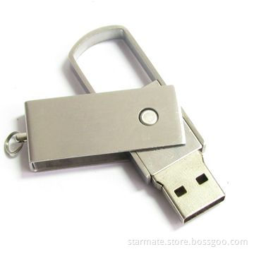 Metal Swivel USB Flash Drive, No External Power Required, Plug-and-play Function Compatible